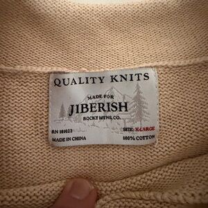 Jiberish Men's XL Cream Turtleneck Sweater